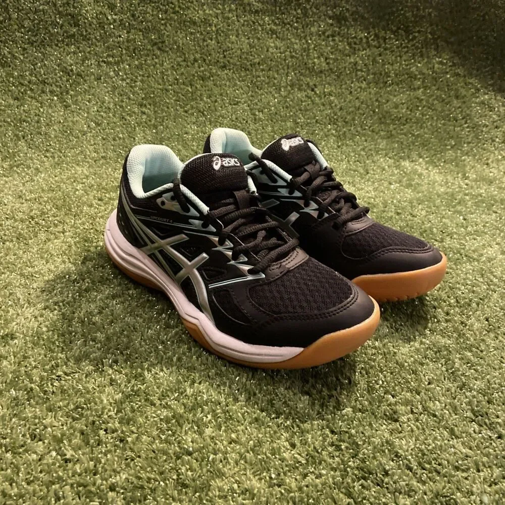 Asics Up Court 4 Women's Size 4.5 Shoes Black Mint Athletic Gym Sneakers